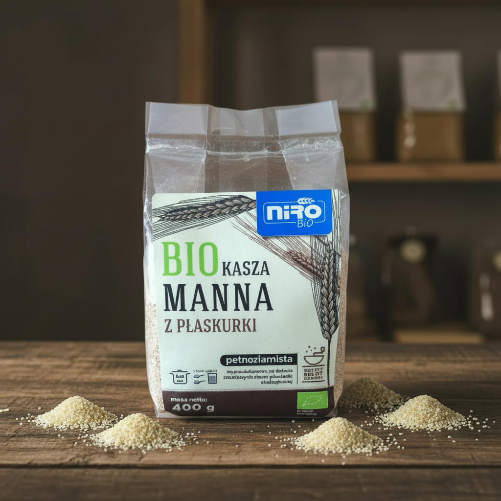 Kasza manna pełnoziarnista z płaskurki BIO - 400 g