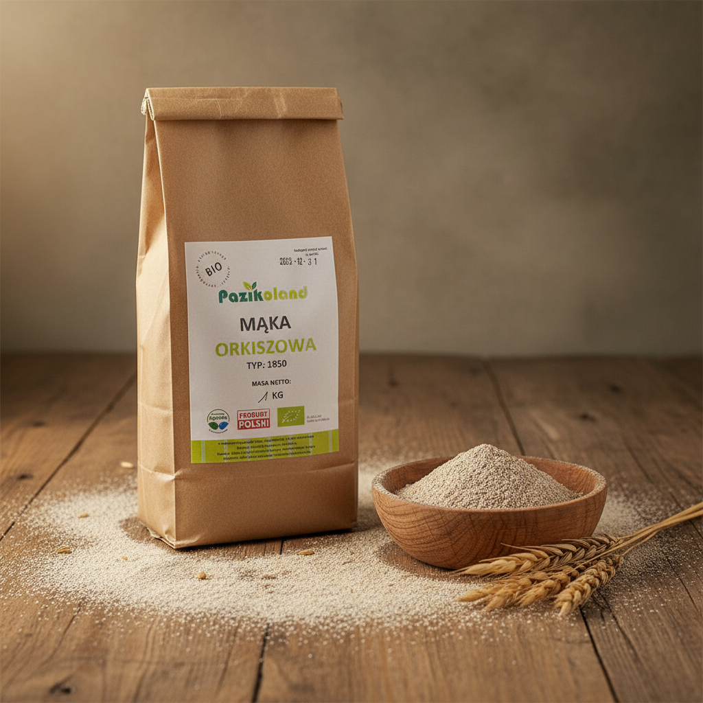 Mąka pradawna orkiszowa typ 1850 EKO - 1 kg