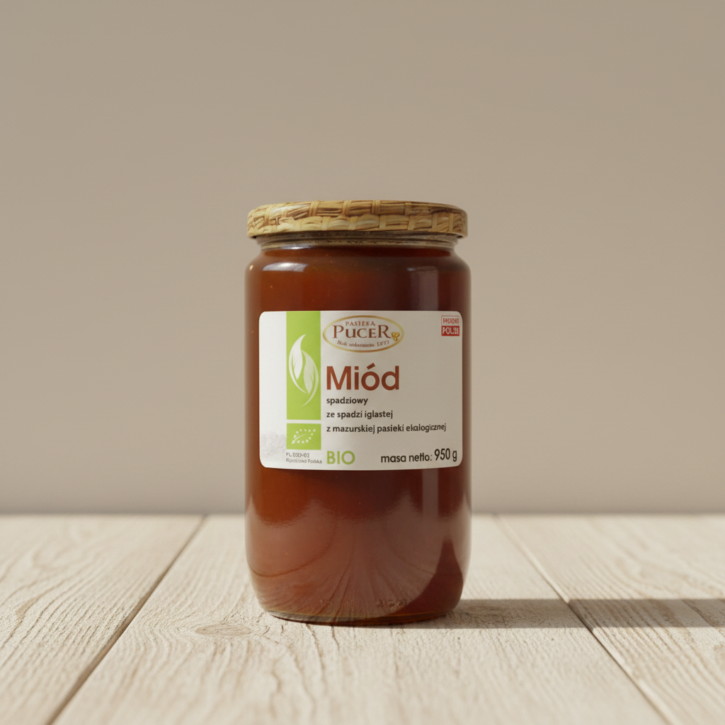 Miód spadziowy ze spadzi iglastej EKO - 950 g