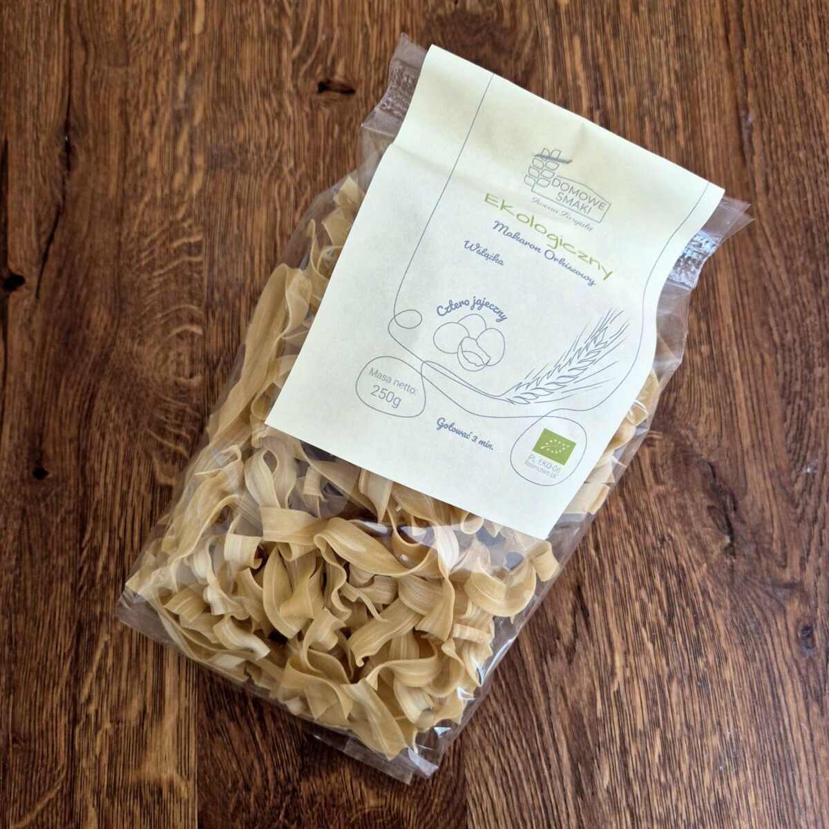 Ekologiczny makaron orkiszowy wstążka