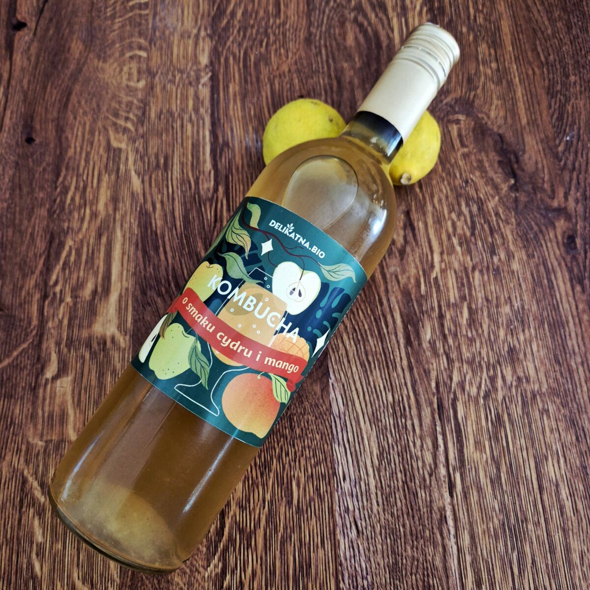 Ekologiczna kombucha o smaku cydru i mango